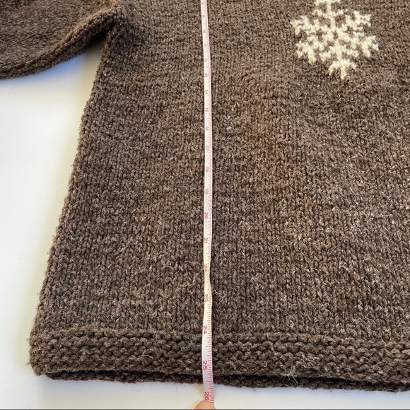 Imbabura Grey & White 100% Wool Mock Neck Sweater Size Medium - Picture 11 of 12